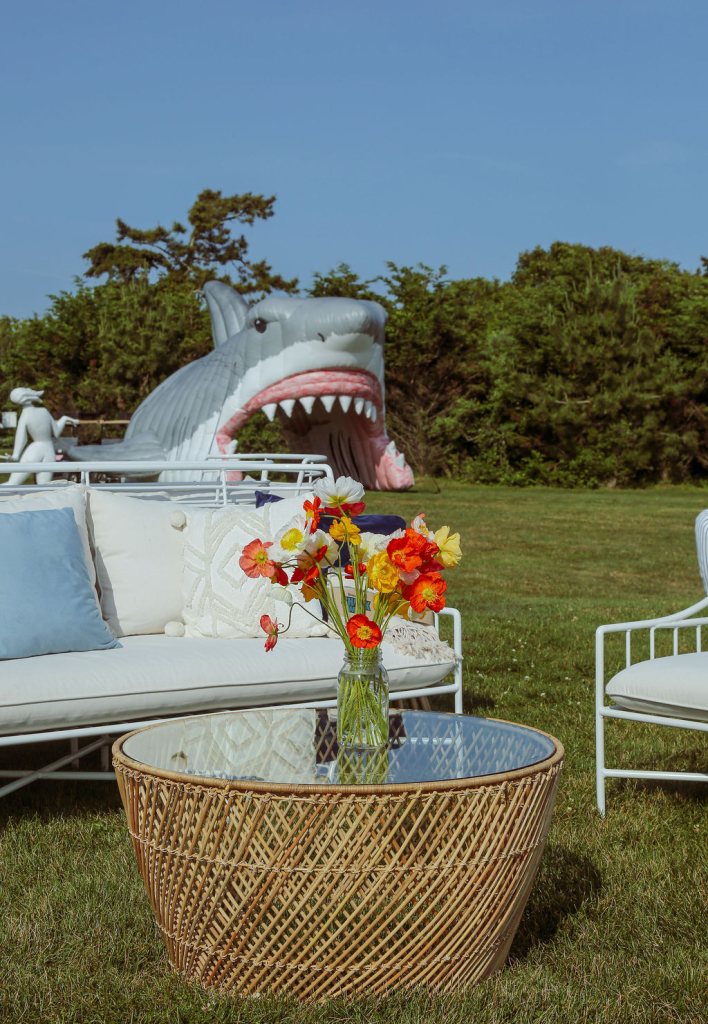 Detail view of lounge furniture and styling elements at the JAWS 50th anniversary VIP event by Kadeema Rentals.