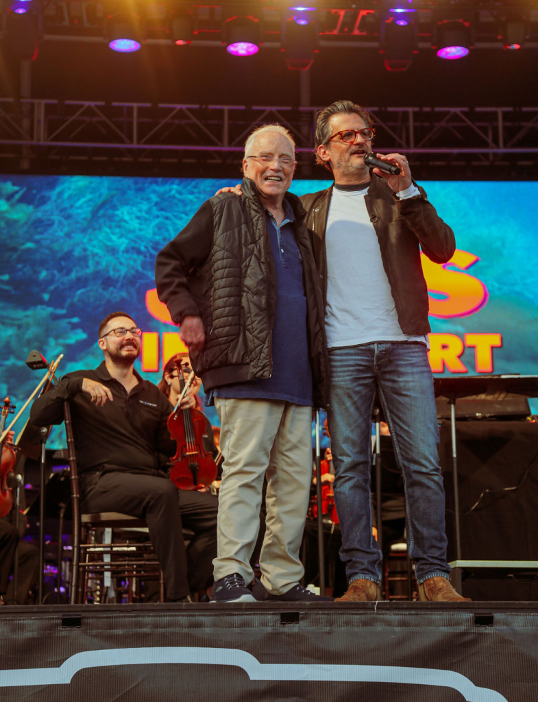 Actor Richard Dreyfuss on stage during the JAWS 50th anniversary screening at the Winnetu Oceanside Resort on Martha’s Vineyard.
